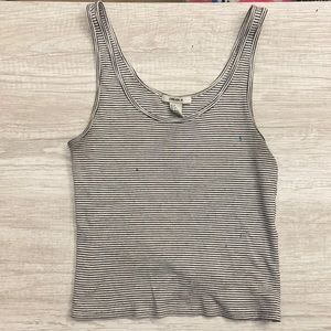 black and white striped tank top